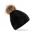 Cappellino Adulto Fur Pom Pom Cable Beanie - Beechfield