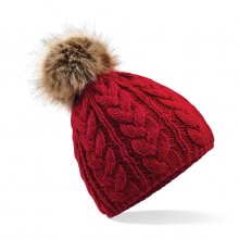 Cappellino Adulto Fur Pom Pom Cable Beanie - Beechfield