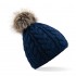 Cappellino Adulto Fur Pom Pom Cable Beanie - Beechfield