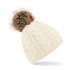 Cappellino Adulto Fur Pom Pom Cable Beanie - Beechfield