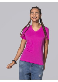 T-SHIRT DONNA MANICA CORTA COLLO A V REGULAR TSRLCMFP