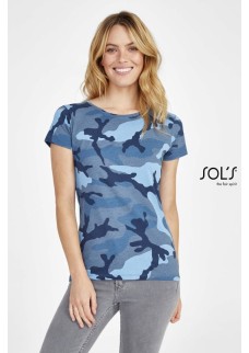 T-SHIRT DONNA GIROCOLLO CAMO WOMEN 01187