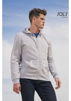 FELPA UNISEX FULL ZIP CON CAPPUCCIO STONE 01714