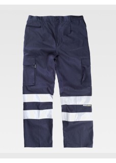 PANTALONE DA LAVORO MULTITASCHE BANDE RIFRANGENTI B1447