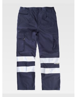 PANTALONE DA LAVORO MULTITASCHE BANDE RIFRANGENTI B1447