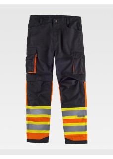 PANTALONE BANDE RIFRANGENTI PROTEZIONE ALLE GINOCCHIA C2618