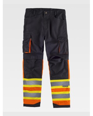 PANTALONE BANDE RIFRANGENTI PROTEZIONE ALLE GINOCCHIA C2618