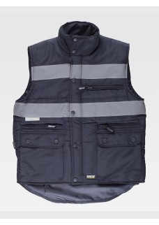 GILET MULTITASCHE IMBOTTITO BANDE RIFRANGENTI S3207