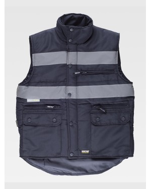 GILET MULTITASCHE IMBOTTITO BANDE RIFRANGENTI S3207