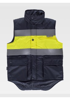 GILET INBOTTITO ALTA VISIBILITA E BANDE RIFRANGENTI S4032