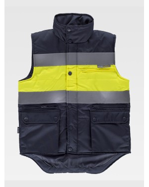 GILET INBOTTITO ALTA VISIBILITA E BANDE RIFRANGENTI S4032