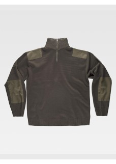 PULLOVER UNISEX MEZZA ZIP RINFORZI IN TWILL S5501