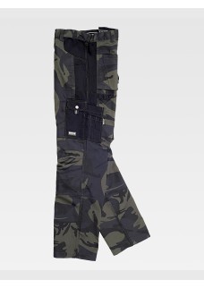 PANTALONE MULTITASCHE RINFORZI ALLE GINOCCHIA CAMOUFLAGE S8515