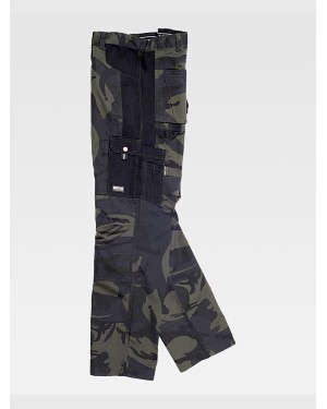 PANTALONE MULTITASCHE RINFORZI ALLE GINOCCHIA CAMOUFLAGE S8515