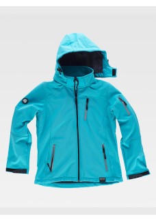 SOFTSHELL DONNA CON CAPPUCCIO E ZIP INTERA S9497