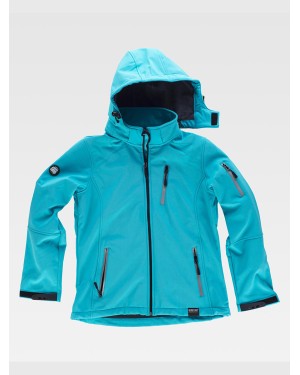 SOFTSHELL DONNA CON CAPPUCCIO E ZIP INTERA S9497